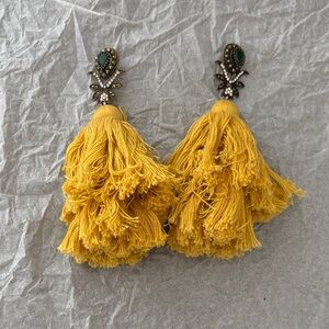 Yellow Tassel Earrings